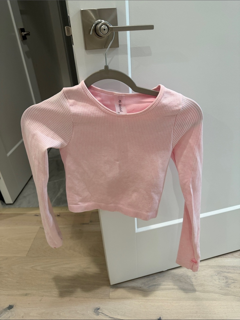 Kids Long Sleeve Ribbed Tee - Pink